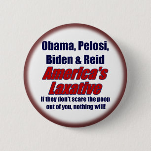 Obama, Pelosi, Biden en Reid Ronde Button 5,7 Cm