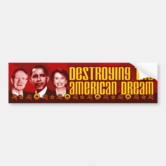 Obama Pelosi Reid - Vernietiging van de Amerikaans Bumpersticker (Voorkant)