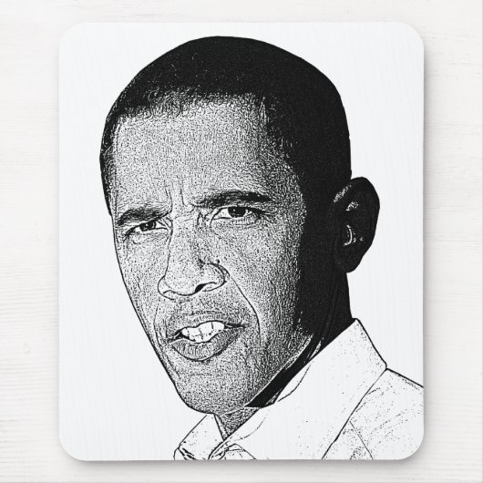 Obama Pencil Tekening Muismat (Voorkant)
