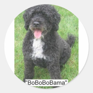 Obama Pet Portugese waterhond Ronde Sticker