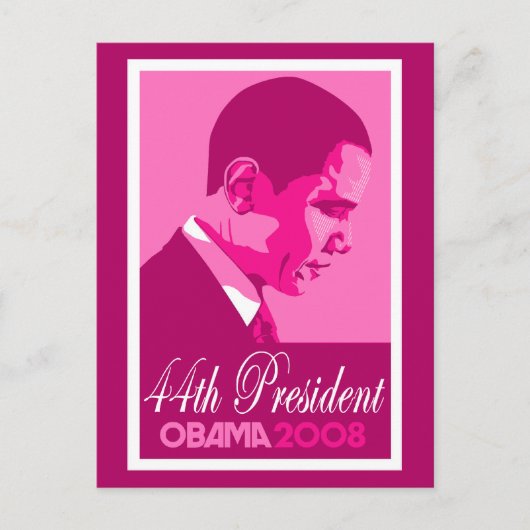 Obama Pink 44e President Briefkaart 3 (Voorkant)