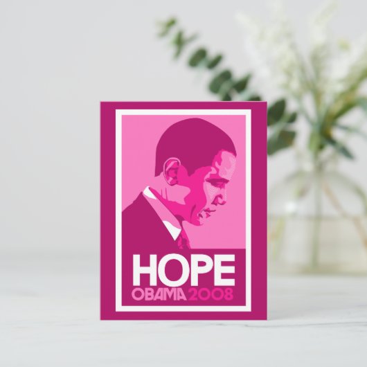 Obama Pink Hope Briefkaart (Staand voorkant)