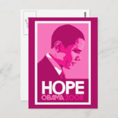 Obama Pink Hope Briefkaart (Voorkant / Achterkant)
