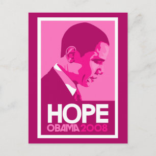 Obama Pink Hope Briefkaart