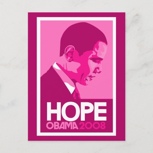Obama Pink Hope Briefkaart (Voorkant)