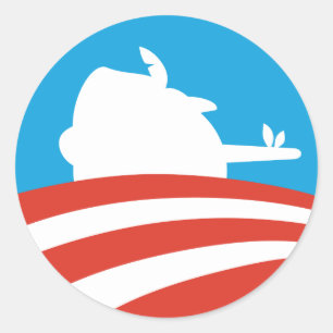 Obama Pinocchio Logo Ronde Sticker
