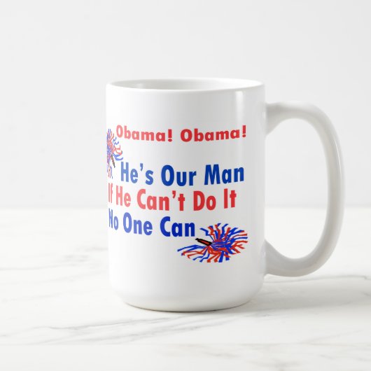 Obama Pom Poms Cheer Koffiemok (Rechts)