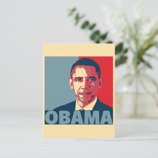 OBAMA POP ART BRIEFKAART (Staand voorkant)