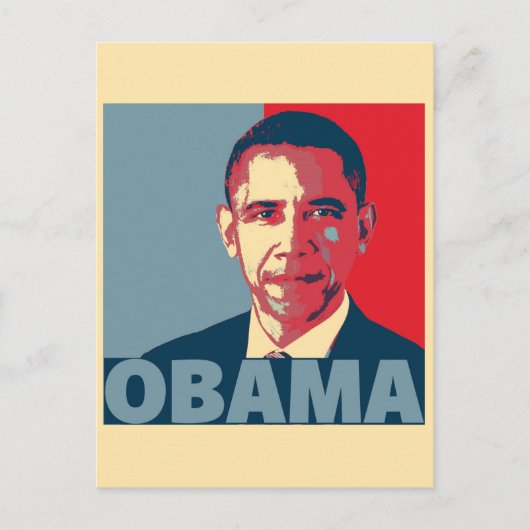 OBAMA POP ART BRIEFKAART (Voorkant)