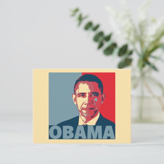 OBAMA POP ART BRIEFKAART (Staand voorkant)