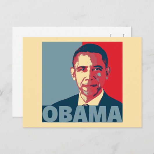 OBAMA POP ART BRIEFKAART (Voorkant / Achterkant)