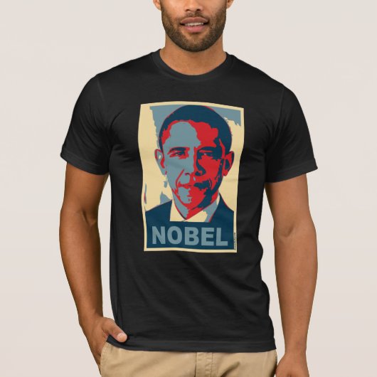 Obama Pop Art Nobelprijs voor de vrede T shirt (Voorkant)