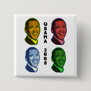 Obama Pop Art Vierkante Button 5,1 Cm