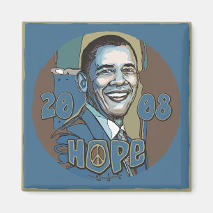Obama Portrait 2008 Hope Magneet