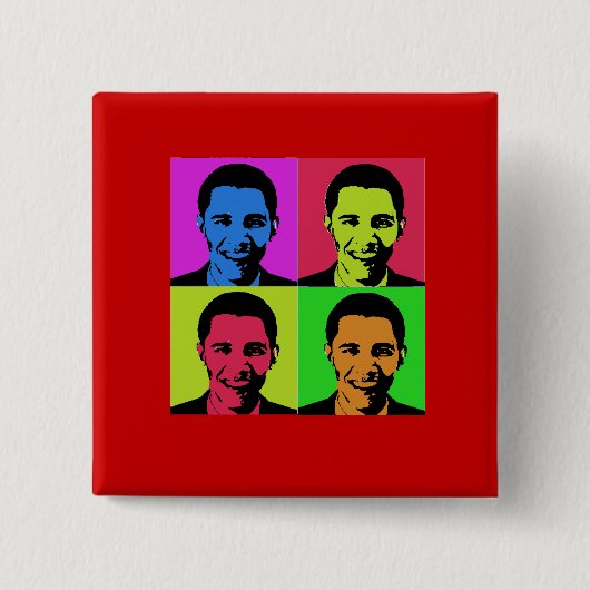 Obama Portrait Vierkante Button 5,1 Cm (Voorkant)