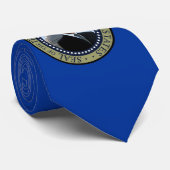 Obama Portret Presidentiële zegels, Gold Power Str Stropdas (Opgerold)