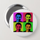 Obama Portret Ronde Button 4,0 Cm (Voorkant /achterkant)
