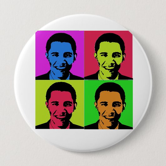 Obama Portret Ronde Button 4,0 Cm (Voorkant)