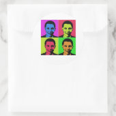 Obama Portret Ronde Sticker (Tas)