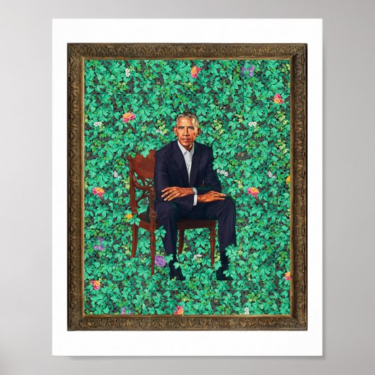 Obama Portret T-shirt _1 Poster (Voorkant)