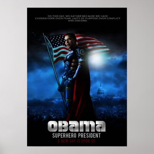 OBAMA POSTER Super Hero President (Voorkant)