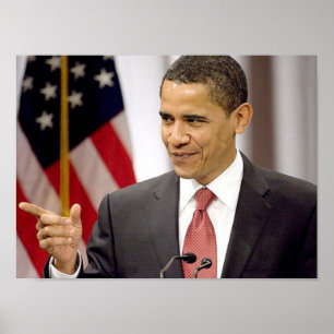 Obama praat poster