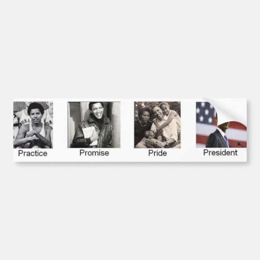 Obama Practice Pride President Bumpersticker (Voorkant)