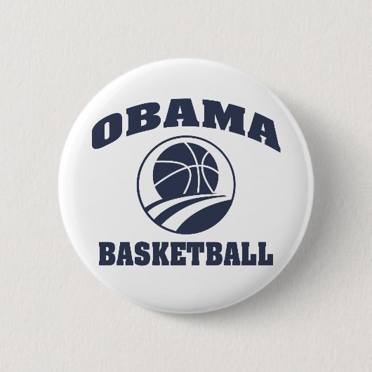 Obama premium basketbal-knop ronde button 5,7 cm (Voorkant)