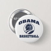 Obama premium basketbal-knop ronde button 5,7 cm (Voorkant /achterkant)