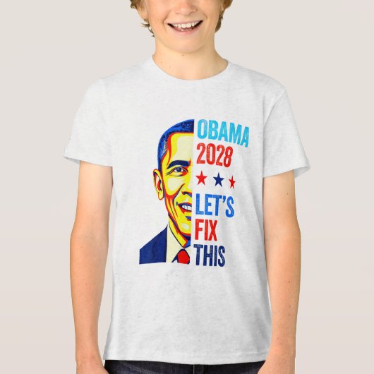 Obama President 2028 Obama _2 Tri-Blend Shirt (Voorkant)