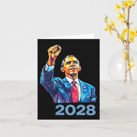 Obama  President 2028 Obama Kaart (Gele Bloem)