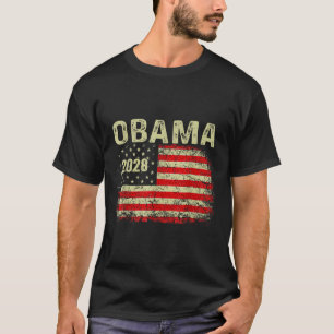 Obama  President 2028 Obama Retro Flag Amer T-shirt