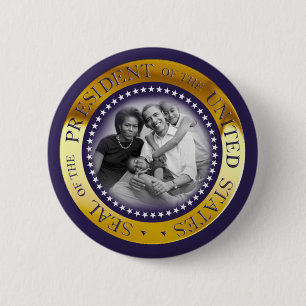 Obama Presidential Seal Portret Ronde Button 5,7 Cm