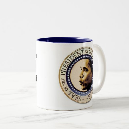 Obama Presidentiële zegelMok Tweekleurige Koffiemok (Voorkant rechts)