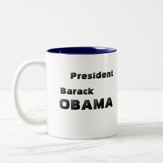 Obama Presidentiële zegelMok Tweekleurige Koffiemok (Links)
