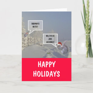 Obama prettige feestdagen (plural:) kaart