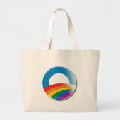 Obama Pride Button Grote Tote Bag (Voorkant)