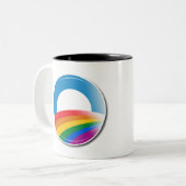 Obama Pride Button Tweekleurige Koffiemok (Voorkant links)