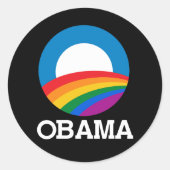Obama Pride Ronde Sticker (Voorkant)