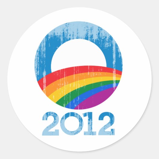 Obama Pride Ronde Sticker (Voorkant)