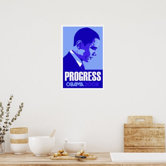 Obama - Progress Blue Poster (Keuken)