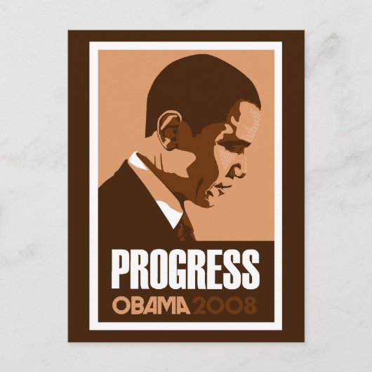 Obama - Progress Dark Brown Briefkaart (Voorkant)