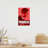 Obama - Progress Dark Red Poster (Keuken)