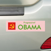OBAMA Progressief! Bumpersticker (Op auto)