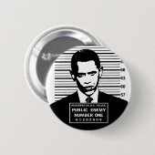Obama - Publieke vijand nummer één Ronde Button 5,7 Cm (Voorkant /achterkant)