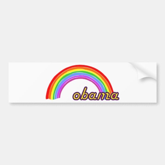Obama Rainbow Bumpersticker (Voorkant)