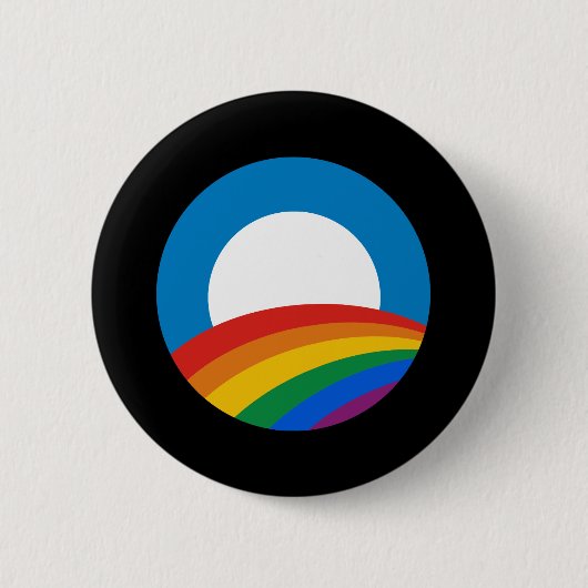 Obama Rainbow Ronde Button 5,7 Cm (Voorkant)