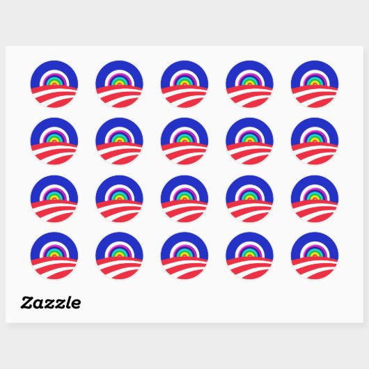Obama Rainbow Stickers (Vel)