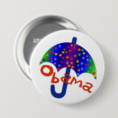 Obama Rainbow Umbrella Ronde Button 7,6 Cm (Voorkant /achterkant)
