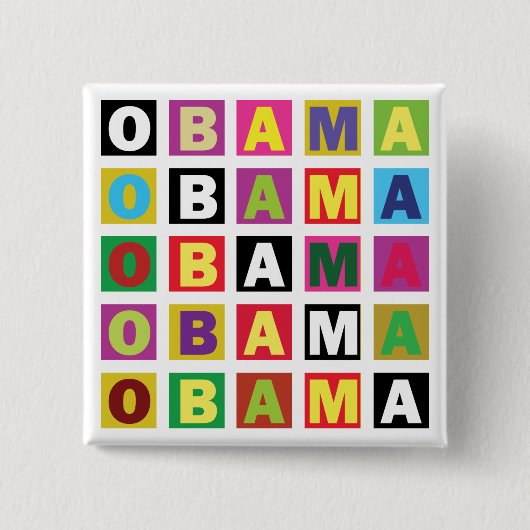 Obama Rainbow Vierkante Button 5,1 Cm (Voorkant)